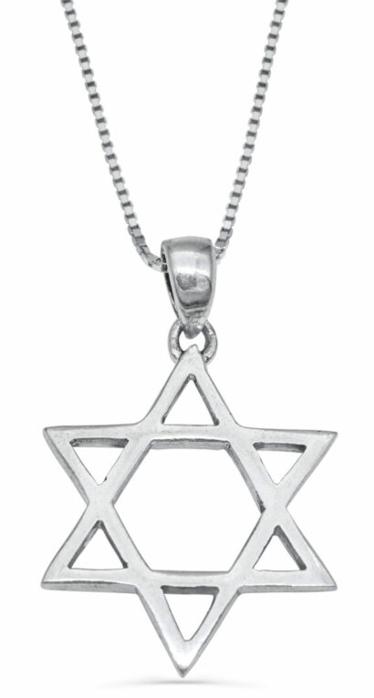 Extra Large Silver Star of David Necklace
