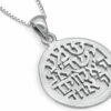 Stylish and Stunning Round Shema Israel Pendant