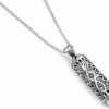 Mezuzah Silver Pendant with Jewish Symbols