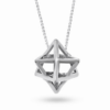 3D Sterling Silver Merkaba Star of David Silver Pendant