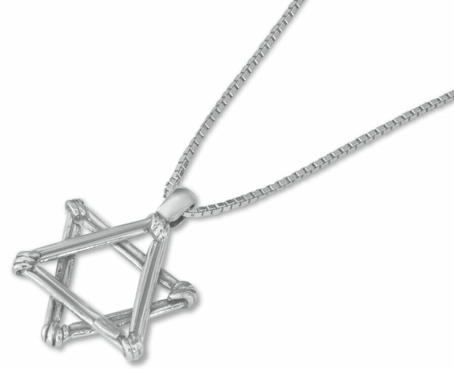 Silver Star of David Pendant with Decorations