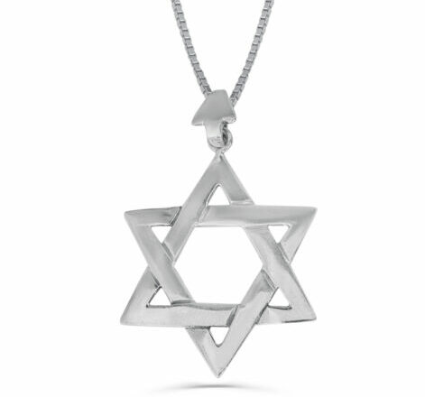 Three Dimensions Star of David Silver Necklace