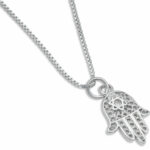 Small Cut-Out Hamsa and Star of David Pendant