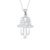 Large Hamsa Filigree Silver Necklace
