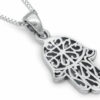 Small Hamsa Filigree Silver Necklace