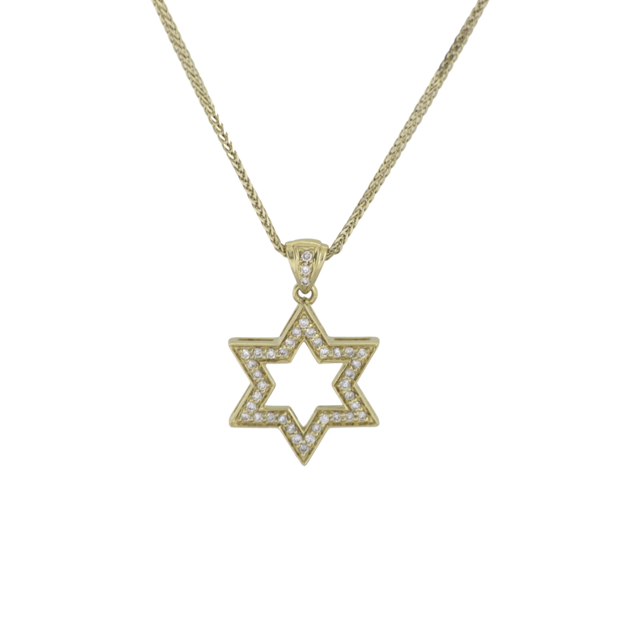 Fashionable Star of David Pendant- Diamond/Gold