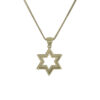 Fashionable Star of David Pendant- Diamond/Gold