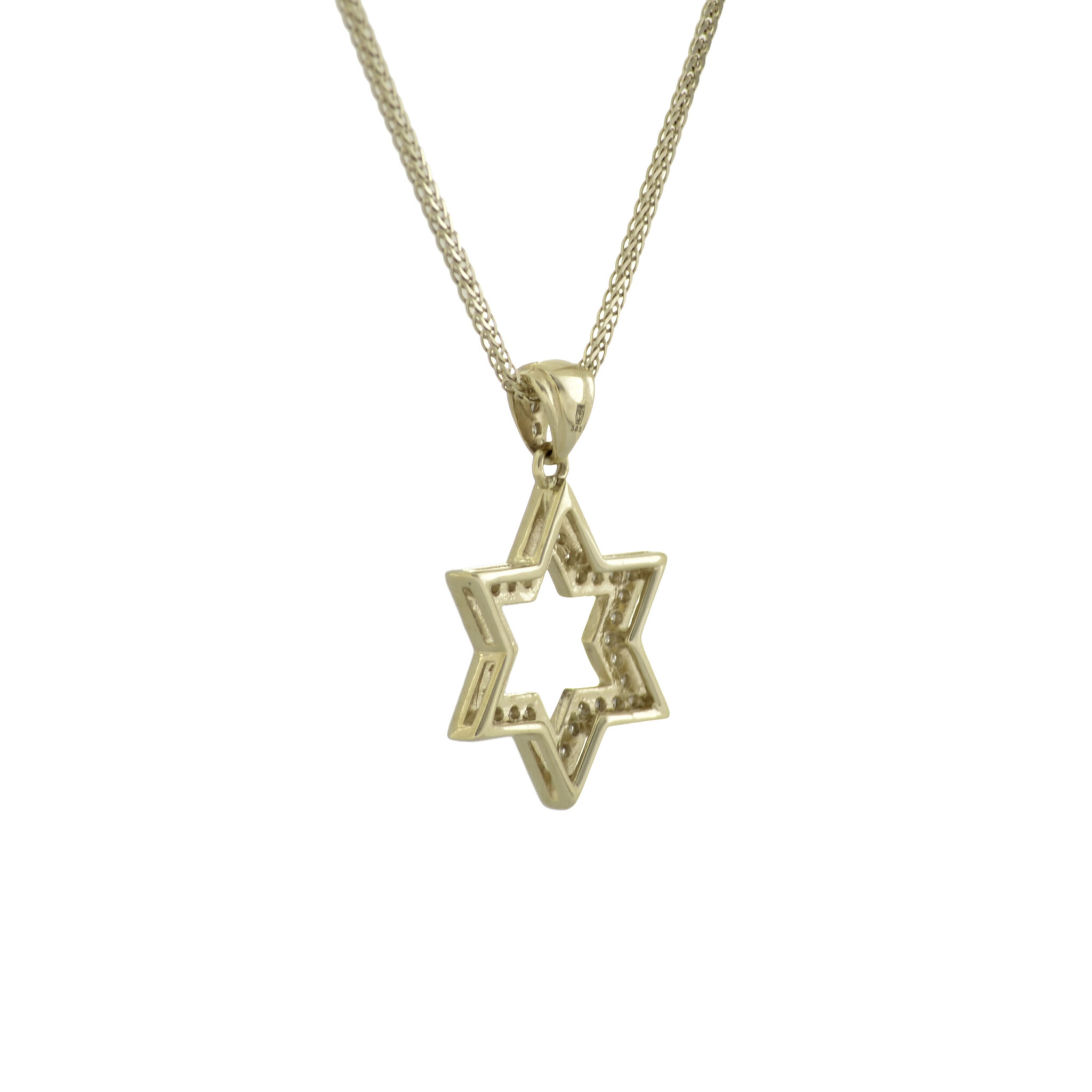 Fashionable Star of David Pendant- Diamond/Gold