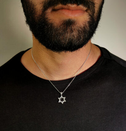 Fashionable Star of David Pendant- Diamond/Gold