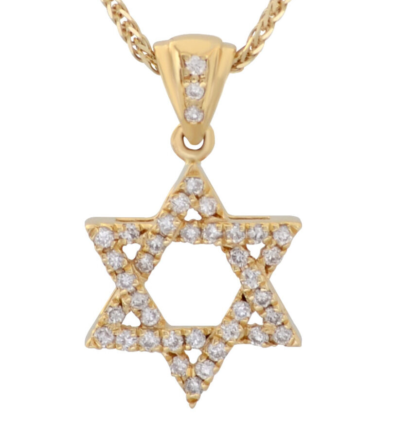Stuning Star of David Pendant- Diamond/Gold