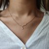 Sparkling Necklace Gold Star of David Diamond 14k yellow