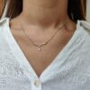Sparkling Necklace Gold Star of David Diamond 14k yellow