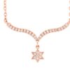 Sparkling Necklace Gold Star of David Diamond 14k yellow