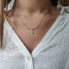 Sparkling Necklace Gold Star of David Diamond 14k yellow