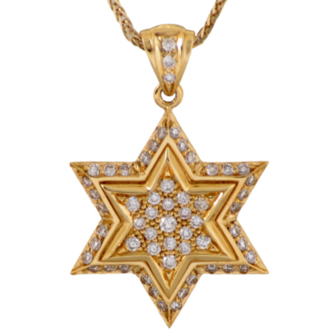 Phenomenal Star of David Pendant- Diamond/Gold