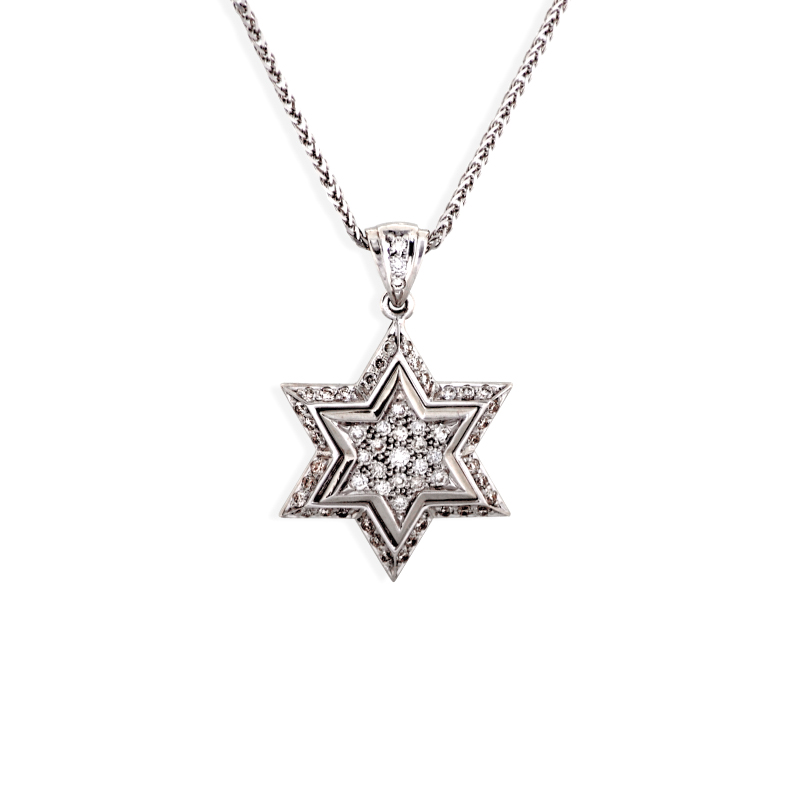 Phenomenal Star of David Pendant- Diamond/Gold
