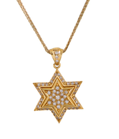 Phenomenal Star of David Pendant- Diamond/Gold