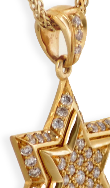 Phenomenal Star of David Pendant- Diamond/Gold