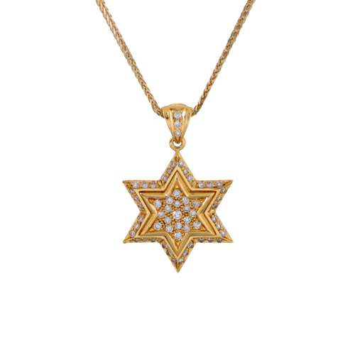 Phenomenal Star of David Pendant- Diamond/Gold