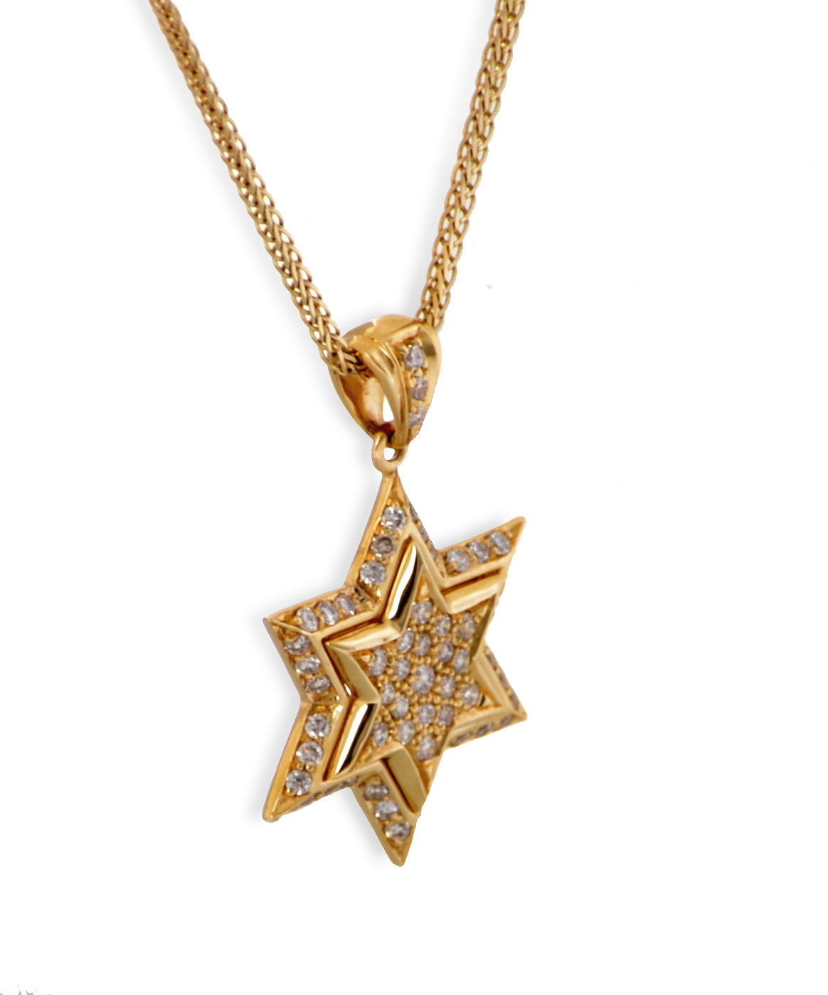 Phenomenal Star of David Pendant- Diamond/Gold