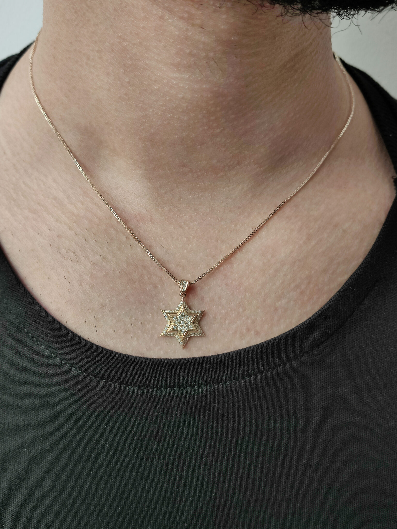 Phenomenal Star of David Pendant- Diamond/Gold