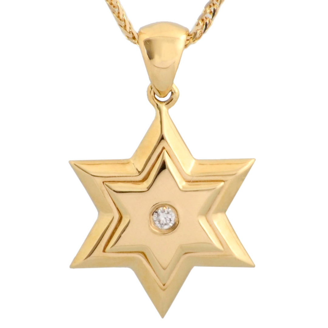Ravishing Star of David Pendant- Diamond/Gold