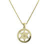 Yellow Gold Modern Star of David Necklace with Diamond