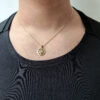Yellow Gold Modern Star of David Necklace with Diamond