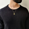 Yellow Gold Modern Star of David Necklace with Diamond