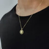 Yellow Gold Modern Star of David Necklace with Diamond