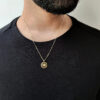 Yellow Gold Modern Star of David Necklace with Diamond