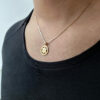 Yellow Gold Modern Star of David Necklace with Diamond