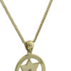Yellow Gold Modern Star of David Necklace with Diamond