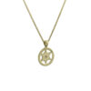 Yellow Gold Modern Star of David Necklace with Diamond
