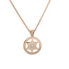 Yellow Gold Modern Star of David Necklace with Diamond