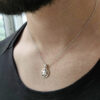 Yellow Gold Modern Star of David Necklace with Diamond