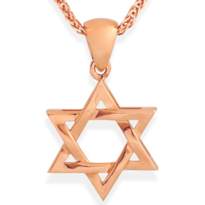 Classic 14K Rose Gold Layered Design Star of David Necklace
