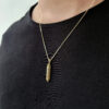 Modern Gold Mezuzah/Torah Scroll Pendant