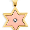 Gorgeous Yellow Gold 14K Magen David Pendant with Diamond