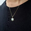 Gorgeous Yellow Gold 14K Magen David Pendant with Diamond