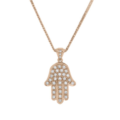 delicate dreamy Hamsa Pendant- Diamond/Gold