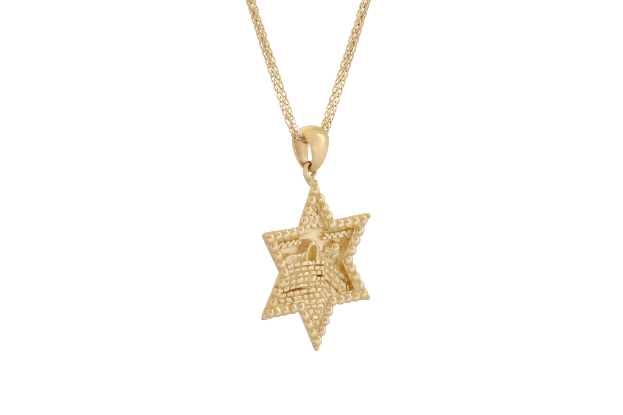 Amazing Jerusalem- Star of David Pendant- Gold