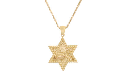 Amazing Jerusalem- Star of David Pendant- Gold