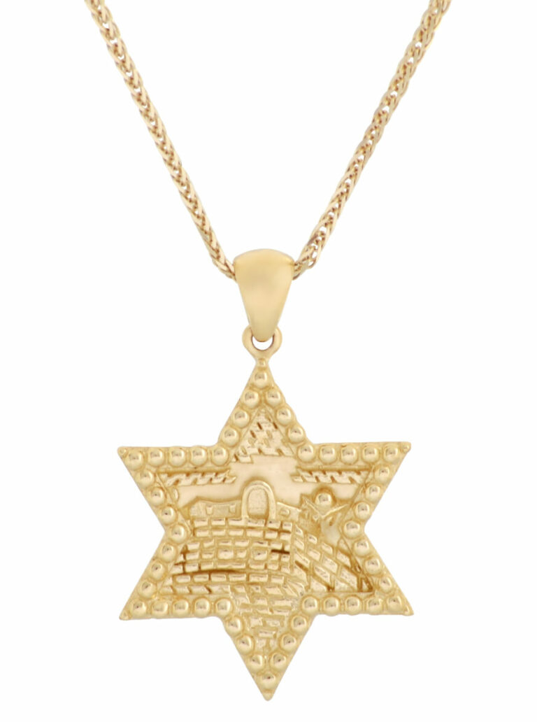Amazing Jerusalem- Star of David Pendant- Gold