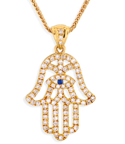Sparkling special Hamsa Pendant- Diamond/Gold