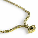 Evil eye diamond and 14k gold necklace