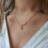 Women’s Diamond Chai Necklace Made From 14K Soild Gold