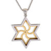 Big Swirly Contemporary White Gold Magen David Pendant