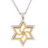 Big Swirly Contemporary White Gold Magen David Pendant