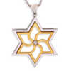 Big Swirly Contemporary White Gold Magen David Pendant